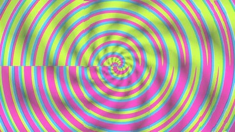 Colorful spiral pattern with bright lines in vibrant shades Stock Illustration