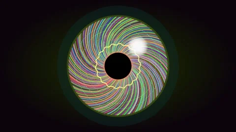 Colorful spiral pattern in a circular design with dark background Stock Footage 337301702