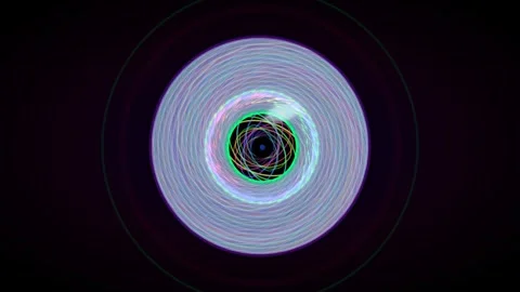 Colorful spiral pattern with circular motion on dark background Stock Footage 337301742