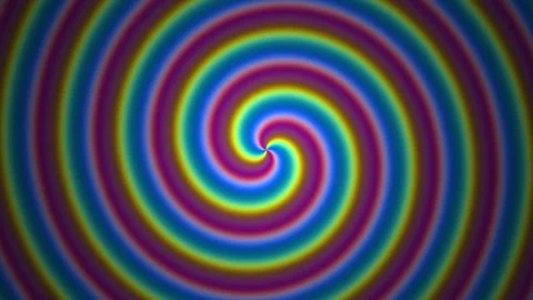 Colorful spiral pattern creates dynamic background effect Video stock 338012756