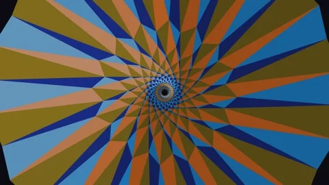 Colorful spiral pattern creates an optical illusion in vibrant hues Stock Footage 337238660