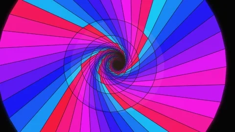 Colorful spiral pattern creating a vortex effect in bright shades Stock Footage 336995761