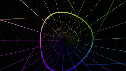 Colorful spiral pattern in a dark background Stock Footage 340292075