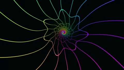 Colorful spiral pattern on a dark background showing depth Stock Footage 340331701