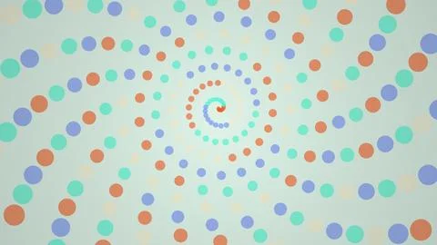 Colorful spiral pattern with dots creating a swirling effect Stock Illustration