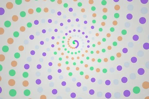 Colorful spiral pattern of dots creating a mesmerizing effect Stock Illustration