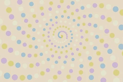 Colorful spiral pattern of dots on a light background Stock Illustration