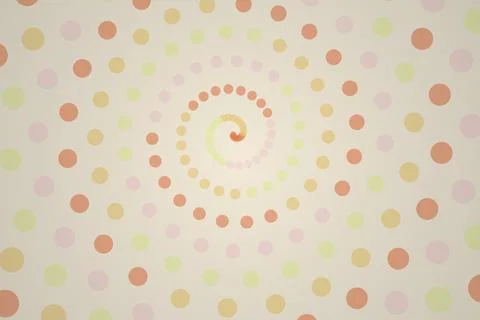 Colorful spiral pattern of dots on a light background Stock Illustration