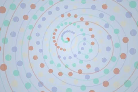 Colorful spiral pattern with dots on a light background Stock Illustration