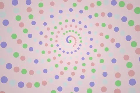 Colorful spiral pattern with dots on a light background Stock Photos