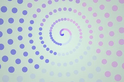 Colorful spiral pattern with dots on a soft background Stock Illustration