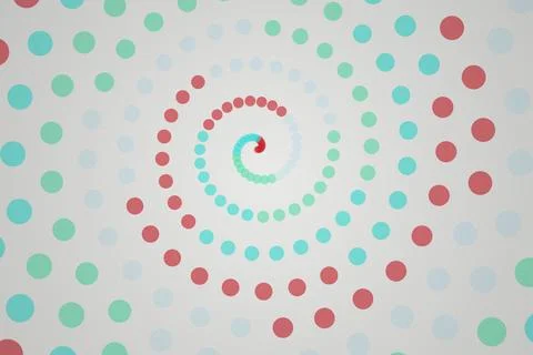 Colorful spiral pattern of dots in soft pastel shades Stock Illustration