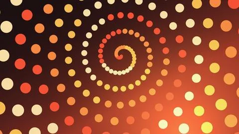 Colorful spiral pattern with dots in warm tones Stock Illustration