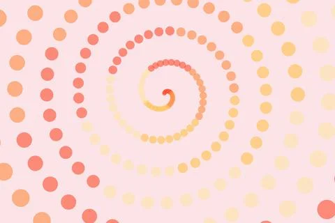 Colorful spiral pattern with dots in warm pastel tones Stock Illustration