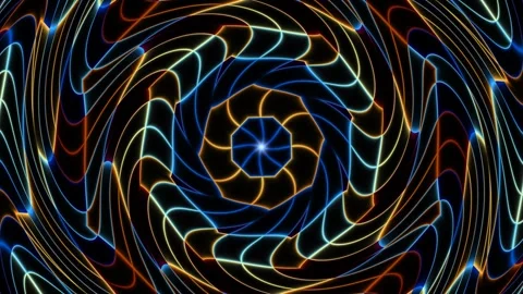 Colorful spiral pattern with dynamic lines and bright Stock Footage 338004049