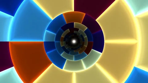 Colorful spiral pattern with dynamic shapes and lights Stock Footage 338027014