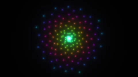 Colorful spiral pattern forming a glowing design in dark Stock Footage 338010126