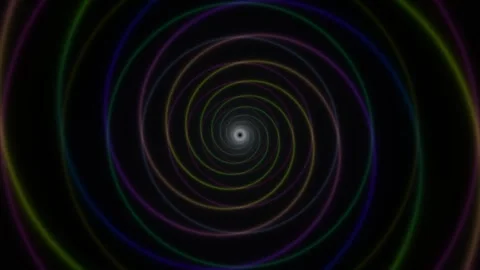 Colorful spiral pattern with light effects on dark Stock Footage 338013423