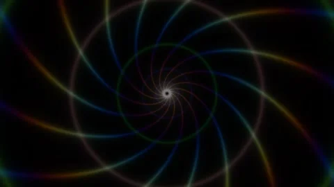 Colorful spiral pattern with light effects and dark Stock Footage 338018382
