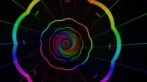Colorful spiral pattern with light rays and gradient Stock Footage 340290860
