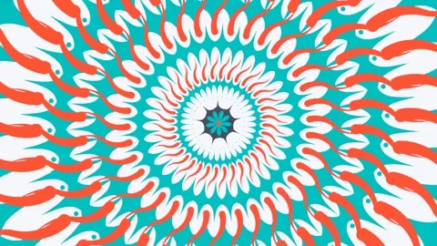 Colorful spiral pattern with moving elements creates an optical illusion at.. Stock Footage 332707312