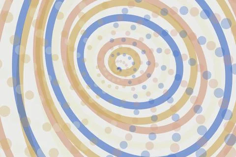 Colorful spiral pattern with pastel circles on a white background Stock Photos