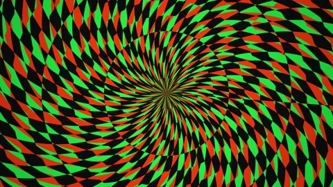 Colorful spiral pattern in red, green, and black Stock Footage 340845460