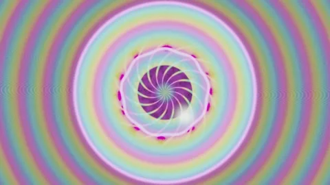 Colorful spiral pattern with rotating circles and waves Stock Footage 337376603