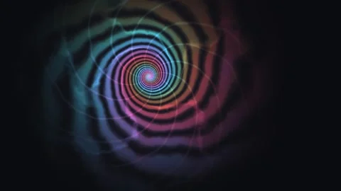 Colorful spiral pattern with smooth motion on dark Stock Footage 337940218