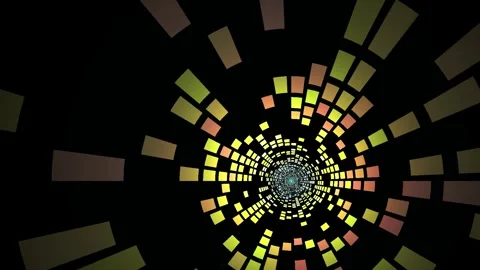 Colorful spiral pattern with squares. Stock Footage 334867821