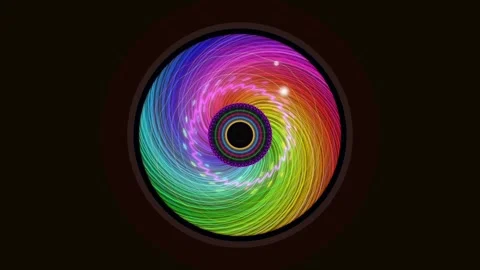 Colorful spiral pattern with swirling light effects Stock Footage 337387734