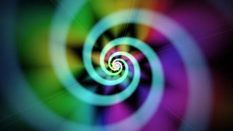 Colorful spiral pattern with swirling lines and vibrant hues Stock Footage 337234065
