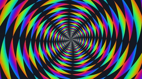 Colorful spiral pattern with vibrant lines and circular motion Stock Footage 338426011
