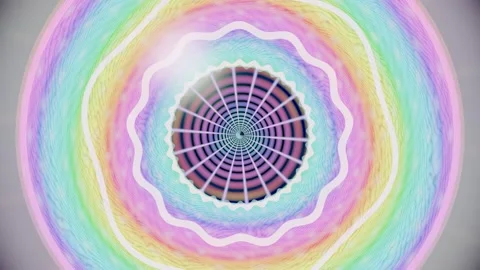Colorful spiral pattern with waves and circles in motion Stock Footage 337386321
