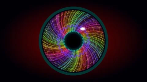 Colorful spiral patterns in an abstract eye design Stock Footage 337387735