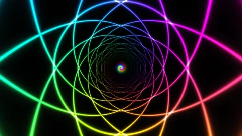 Colorful spiral patterns create depth and movement in this Stock Footage 338018448