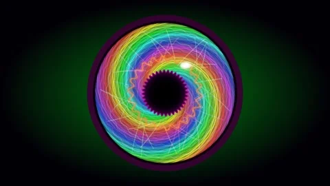 Colorful spiral patterns create dynamic visual effects in design Stock Footage 337301362