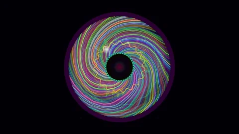 Colorful spiral patterns create dynamic visual movement Stock Footage 337926726
