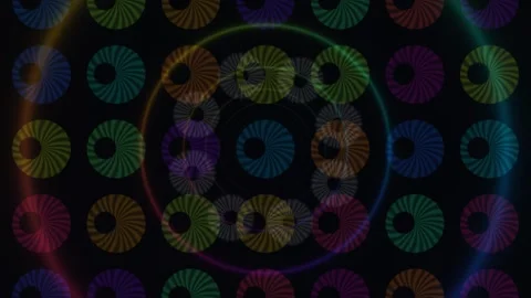Colorful spiral patterns create dynamic visual effects in Stock Footage 338012576