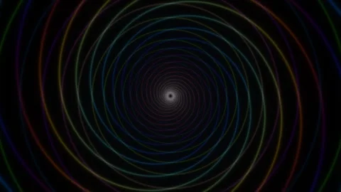 Colorful spiral patterns create a dynamic visual experience Stock Footage 338014876