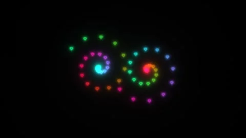 Colorful spiral patterns move on a dark background Stock Footage 338302114