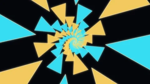 Colorful spiral of triangles in motion creates dynamic visual effects Stock Footage 336995001