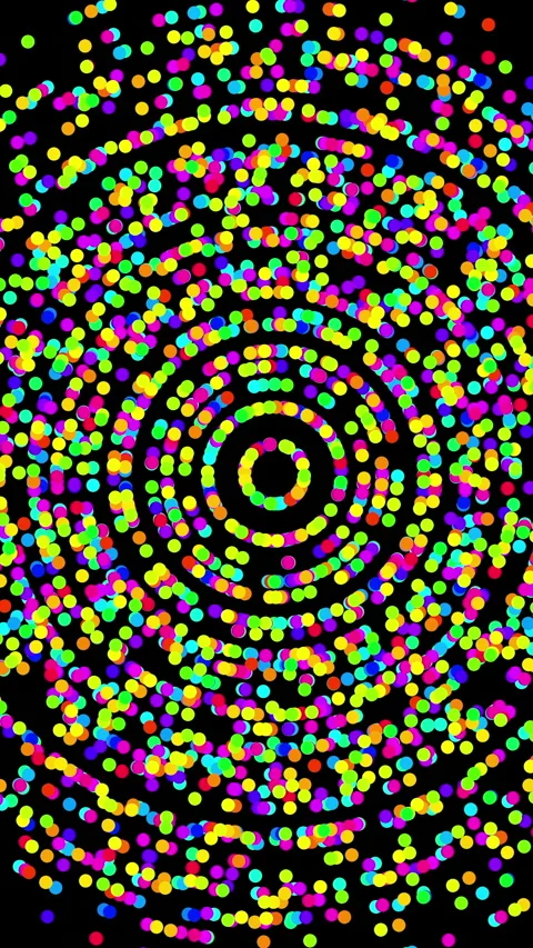 Colorful Spiraling Patterns of Light Dazzlingly Dance Against a Rich Dark Vidéo 287527459