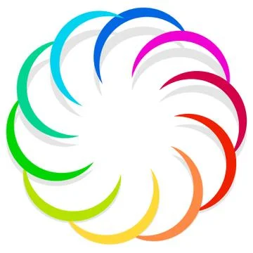 Colorful spirally design element, abstract geometric motif, symbol, logo Stock Illustration