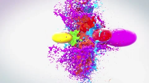 Colorful Splash Abstract Background Stock Footage 201294317