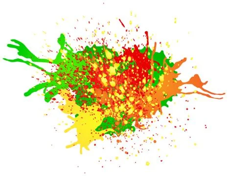Colorful splashes of paint Stock Illustration
