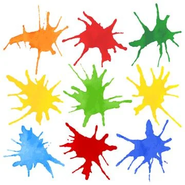 Colorful splashes of paint Stock Illustration