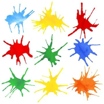 Colorful splashes of paint Stock Illustration