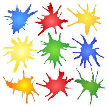 Colorful splashes of paint Stock Illustration