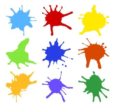 Colorful splashes of paint Stock Illustration
